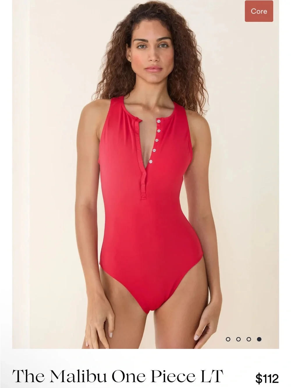 Pink High-Neck Button-Front Women's One-Piece Swimsuit target